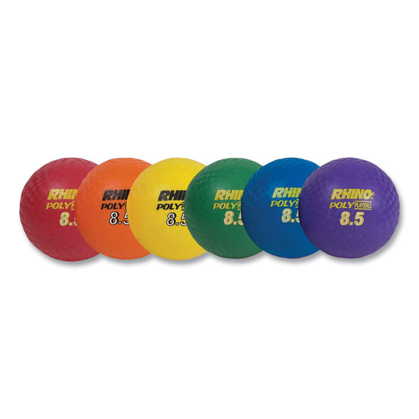 Champion Sports Rhino Playground Ball Set, 8.5" Diameter, Assorted Colors, 6/Set (CSIPX85SET) Set of 6