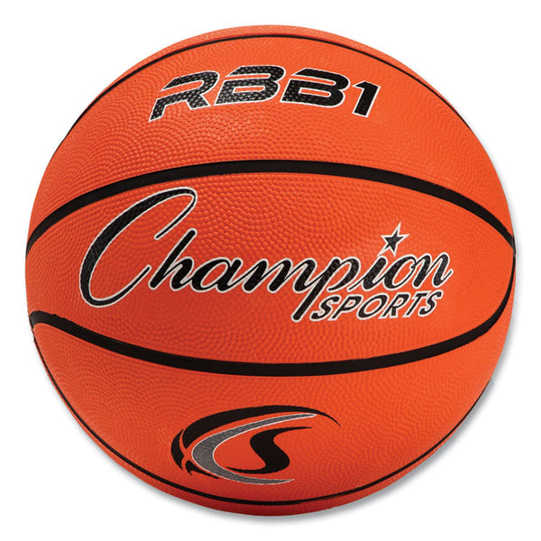 Champion Sports Rubber Sports Ball, For Basketball, No. 7 Size, Official Size, Orange (CSIRBB1) Each