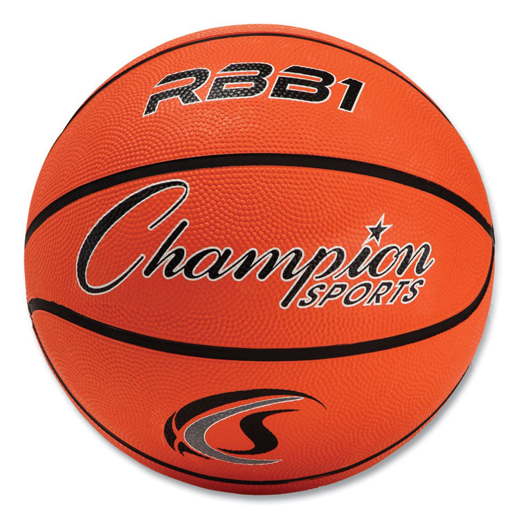 Champion Sports Rubber Sports Ball, For Basketball, No. 7 Size, Official Size, Orange (CSIRBB1) Each