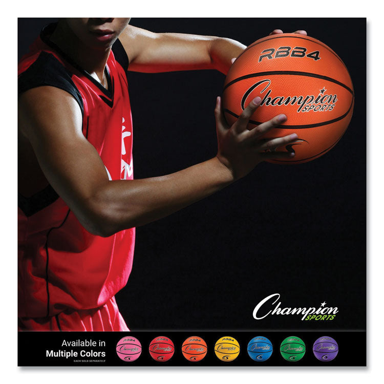 Champion Sports Rubber Sports Ball, For Basketball, No. 6, Intermediate Size, Orange (CSIRBB4)