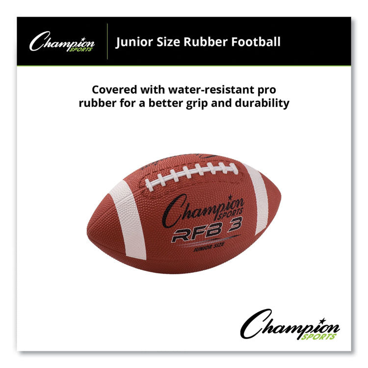 Champion Sports Rubber Sports Ball, For Football, Junior Size, Brown (CSIRFB3) Each