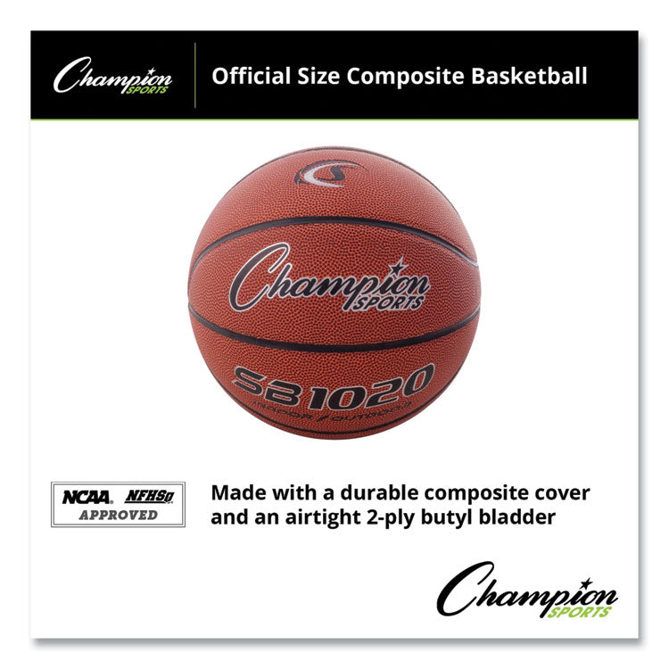 Champion Sports Composite Basketball, Official Size, Brown (CSISB1020)