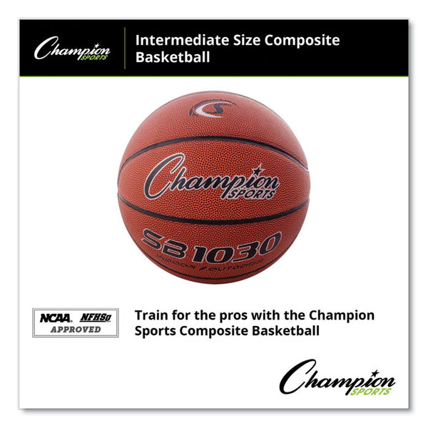 Champion Sports Composite Basketball, Official Intermediate Size, Brown (CSISB1030) Each