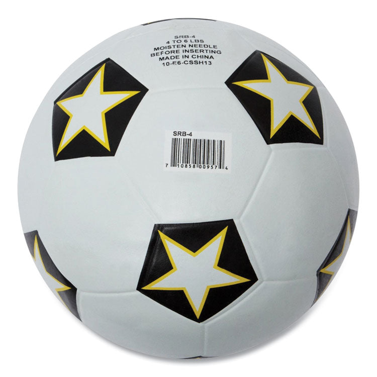 Champion Sports Rubber Sports Ball, For Soccer, No. 4 Size, White/Black (CSISRB4)