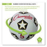 Champion Sports Rubber Sports Ball, For Soccer, No. 5 Size, White/Black (CSISRB5) Each