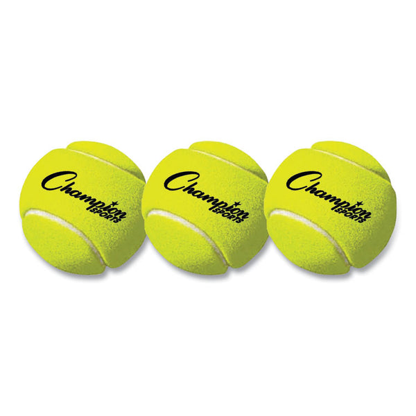 Champion Sports Tennis Balls, 2.5" Diameter, Yellow, 3/Pack (CSITB3) Pack of 3