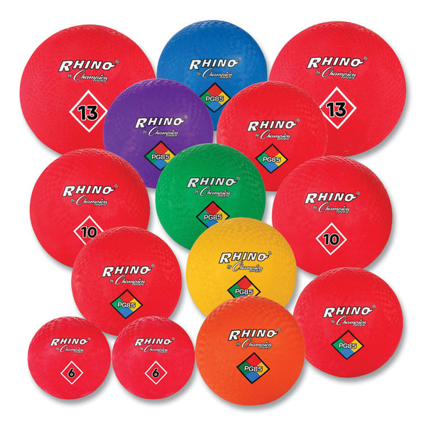 Champion Sports Playground Ball Set, Multi-Size, Multi-Color, 14/Set (CSIUPGSET1) Set of 8