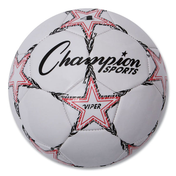 Champion Sports VIPER Soccer Ball, No. 4 Size, 8" to 8.25" Diameter, White (CSIVIPER4) Each