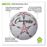 Champion Sports VIPER Soccer Ball, No. 4 Size, 8" to 8.25" Diameter, White (CSIVIPER4) Each