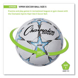 Champion Sports VIPER Soccer Ball, No. 5. Size, 8.5" to 9" Diameter, White (CSIVIPER5) Each