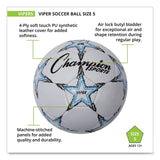 Champion Sports VIPER Soccer Ball, No. 5. Size, 8.5" to 9" Diameter, White (CSIVIPER5) Each