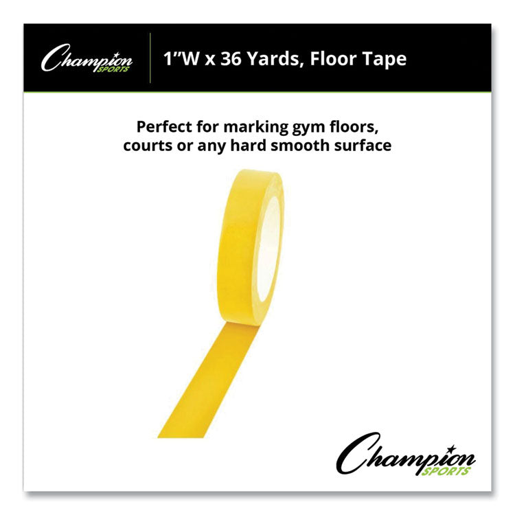 Champion Sports Floor Tape, 1" x 36 yds, Yellow (CSI1X36FTYL) Each