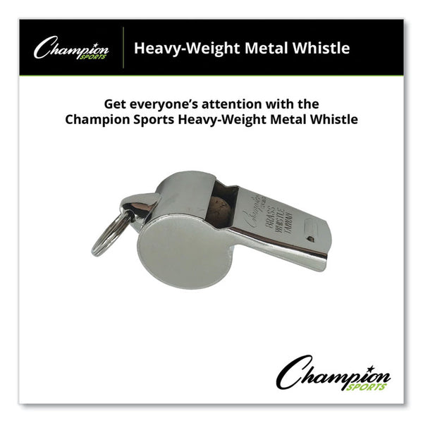 Champion Sports Sports Whistle, Heavy Weight, Metal, Silver, Dozen (CSI401) 1 Dozen