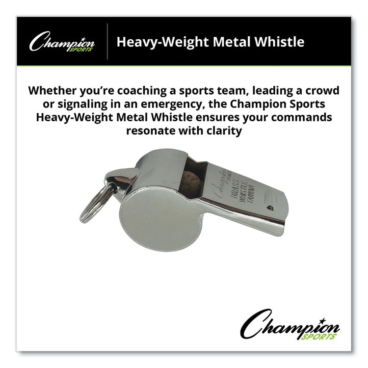 Champion Sports Sports Whistle, Heavy Weight, Metal, Silver, Dozen (CSI401) 1 Dozen