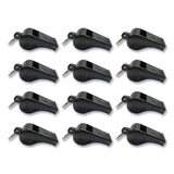 Champion Sports Sports Whistle, Medium Weight, Plastic, Black, Dozen (CSI601) Dozen