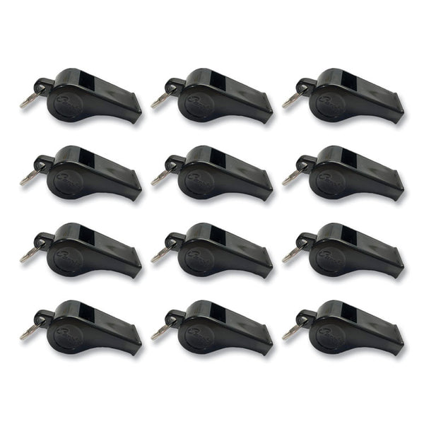 Champion Sports Sports Whistle, Medium Weight, Plastic, Black, Dozen (CSI601) Dozen