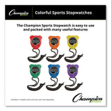 Champion Sports Water-Resistant Stopwatches, Accurate to 1/100 Second, Assorted Colors, 6/Box (CSI910SET) Box of 6