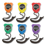 Champion Sports Water-Resistant Stopwatches, Accurate to 1/100 Second, Assorted Colors, 6/Box (CSI910SET) Box of 6