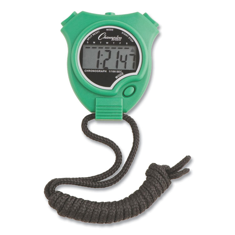 Champion Sports Water-Resistant Stopwatches, Accurate to 1/100 Second, Assorted Colors, 6/Box (CSI910SET) Box of 6