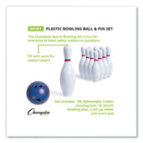 Champion Sports Bowling Set, Plastic/Rubber, White, 10 Bowling Pins, 1 Bowling Ball (CSIBPSET) 1 Set