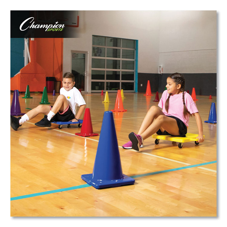 Champion Sports Hi-Visibility Vinyl Cones, 18" Tall, Orange (CSIC18OR) Each