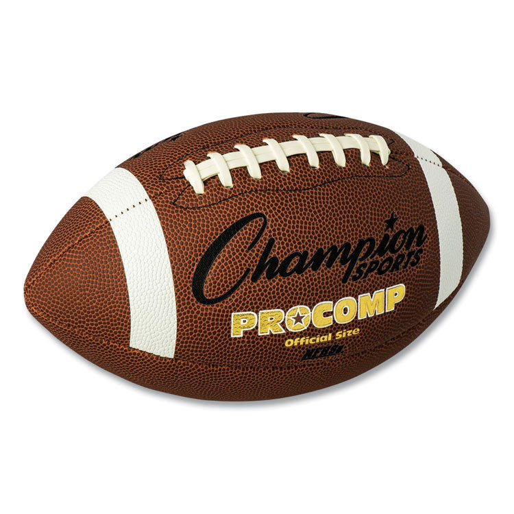 Champion Sports Pro Composite Football, Official Size, Brown (CSICF100) Each