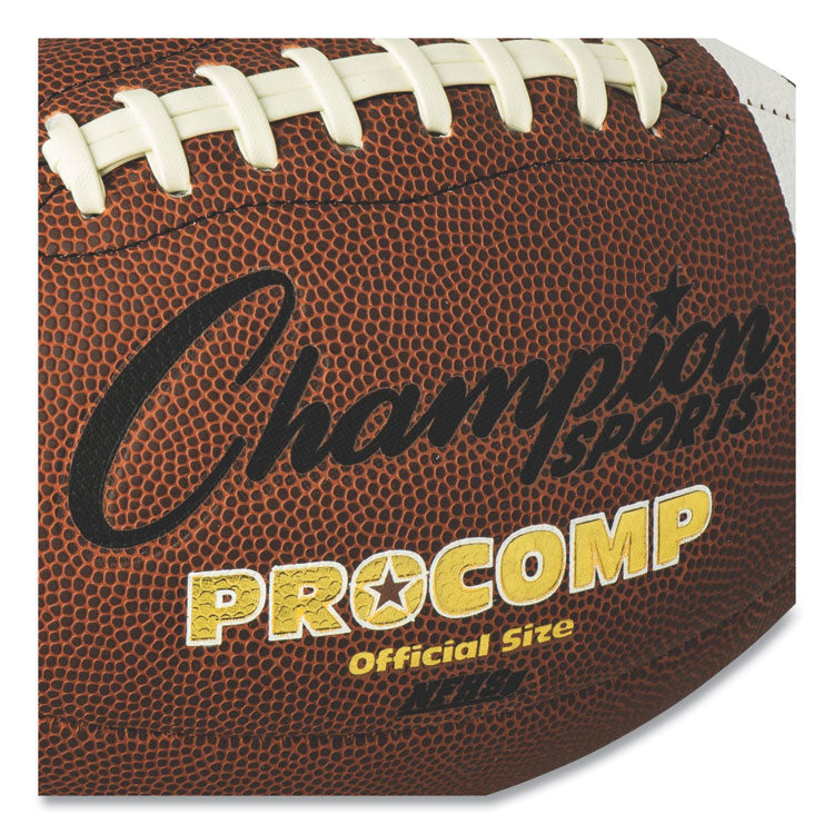 Champion Sports Pro Composite Football, Official Size, Brown (CSICF100) Each