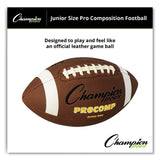 Champion Sports Pro Composite Football, Junior Size, Brown (CSICF300) Each