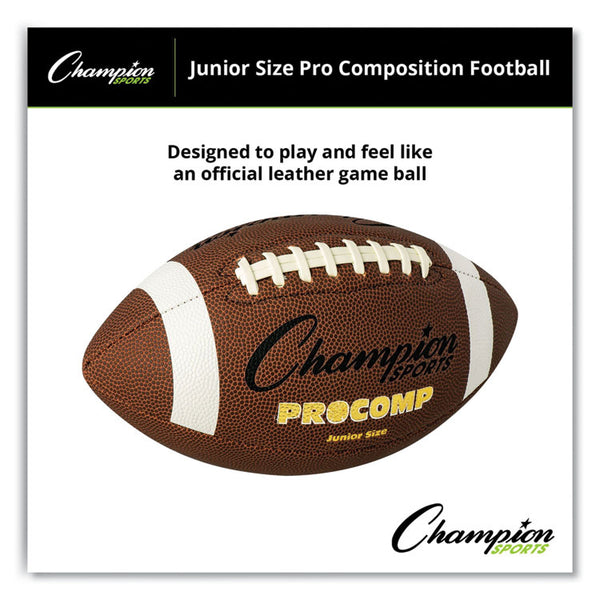 Champion Sports Pro Composite Football, Junior Size, Brown (CSICF300) Each