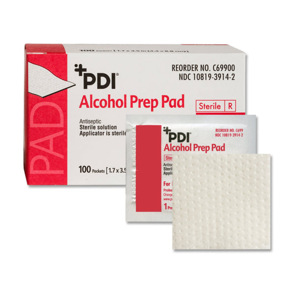 PDI® Alcohol Prep Pad 70% Strength Isopropyl Alcohol Individual Packet Sterile (119965_EA) 1/EA