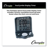 Champion Sports Dual Timer/Clock with Jumbo Display, LCD, 3.5 x 1 x 4.5, Black (CSIDC100) Each