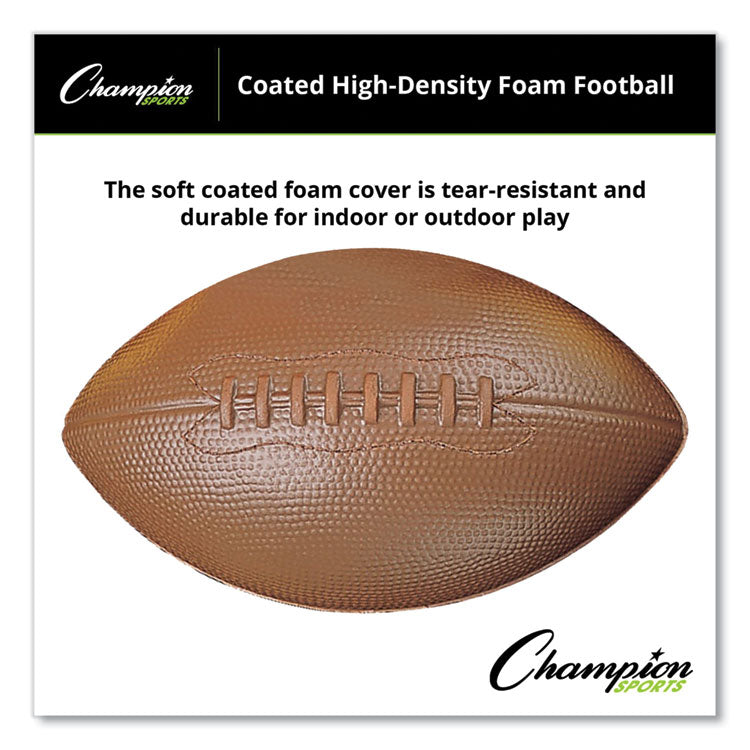 Champion Sports Coated Foam Sport Ball, For Football, Playground Size, Brown (CSIFFC) Each