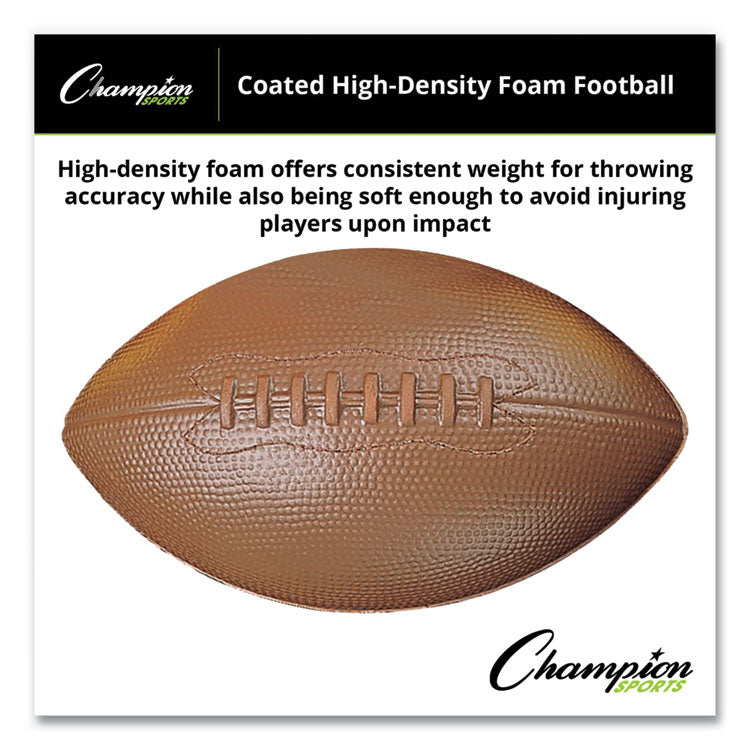 Champion Sports Coated Foam Sport Ball, For Football, Playground Size, Brown (CSIFFC) Each