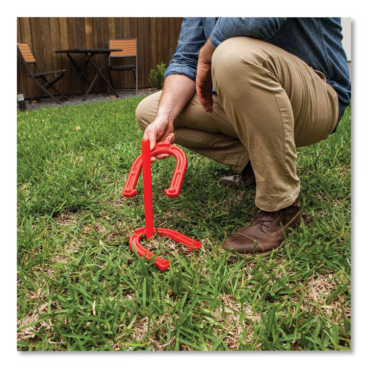 Champion Sports Indoor/Outdoor Rubber Horseshoe Set, 4 Rubber Horseshoes, 2 Rubber Mats, 2 Plastic Dowels (CSIIHS1) Each