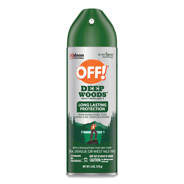 OFF!® Deep Woods Insect Repellent, 6 oz Aerosol Spray, 12/Carton (SJN334689) Case of 12