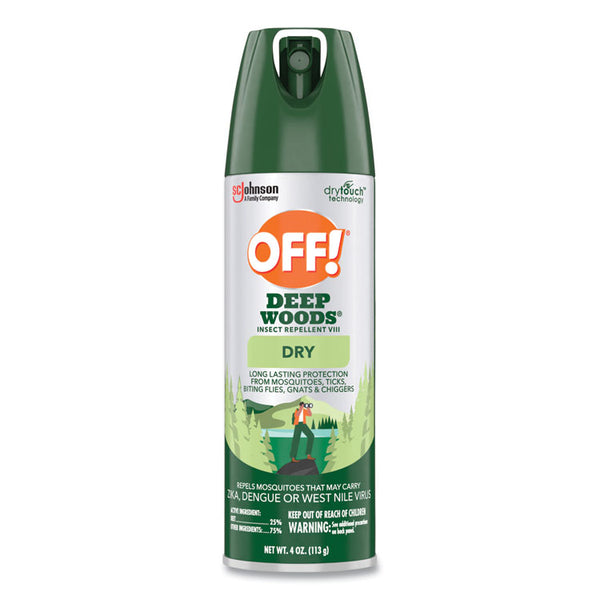 OFF!® Deep Woods Dry Insect Repellent, 4 oz Aerosol Spray, Neutral, 12/Carton (SJN315652) Case of 12