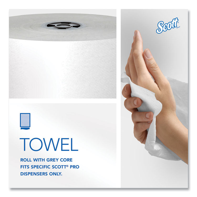 Scott® Pro Hard Roll Paper Towels with Absorbency Pockets, for Scott Pro Dispenser, Gray Core Only, 1-Ply, 7.5" x 900 ft, 6 Rolls/CT (KCC43960)