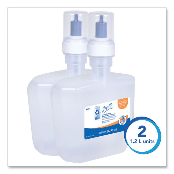 Scott® Antimicrobial Foam Skin Cleanser, Fresh Scent, 1,200 mL, 2/Carton (KCC91594)