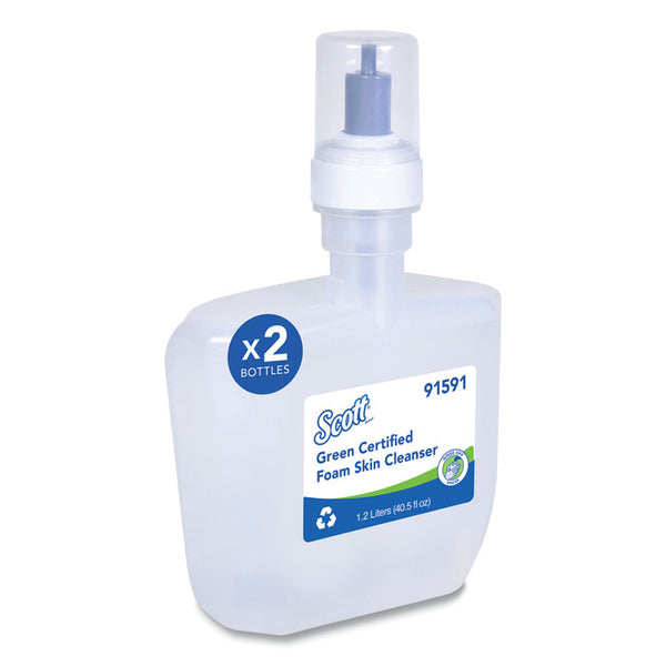 Scott® Essential Green Certified Foam Skin Cleanser, Unscented, 1,200 mL, 2/Carton (KCC91591)