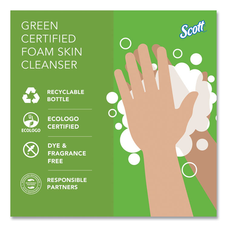 Scott® Essential Green Certified Foam Skin Cleanser, Fragrance-Free, 1,500 mL Refill, 2/Carton (KCC11285) Case of 2