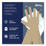 Kleenex® Hard Roll Paper Towels with Premium Absorbency Pockets, 1-Ply, 8" x 600 ft, 1.75" Core, White, 6 Rolls/Carton (KCC50606)