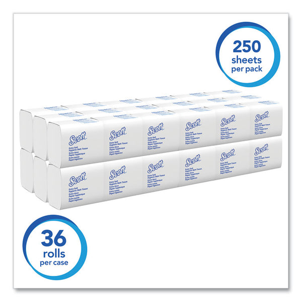 Scott® Hygienic Bath Tissue, Septic Safe, 2-Ply, White, 250/Pack, 36 Packs/Carton (KCC48280) Case of 36