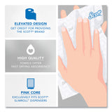 Scott® Slimroll Towels, 1-Ply, 8" x 580 ft, White/Pink Core, Traditional Business, 6 Rolls/Carton (KCC47032) Case of 6