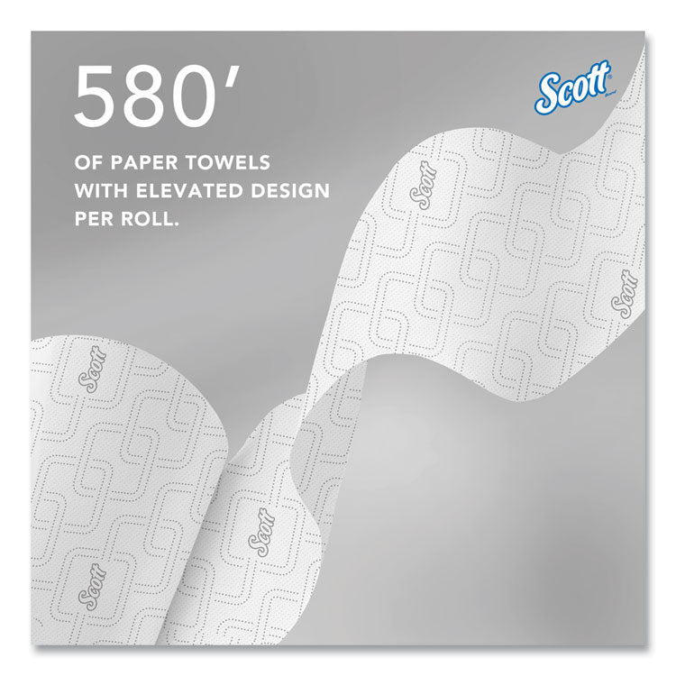 Scott® Slimroll Towels, 1-Ply, 8" x 580 ft, White/Pink Core, Traditional Business, 6 Rolls/Carton (KCC47032) Case of 6