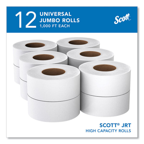 Scott® Essential JRT Jumbo Roll Bathroom Tissue, Septic Safe, 2-Ply, White, 3.55" x 1,000 ft, 12 Rolls/Carton (KCC07805)