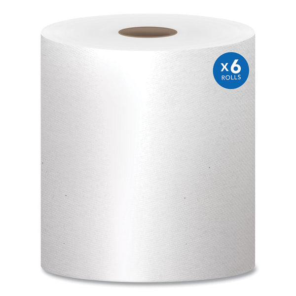 Scott® Essential High Capacity Hard Roll Towels for Business, 1-Ply, 8" x 1,000 ft, 1.5" Core, Recycled, White, 6 Rolls/Carton (KCC01005)