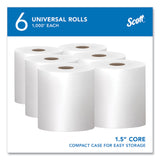 Scott® Essential High Capacity Hard Roll Towels for Business, 1-Ply, 8" x 1,000 ft, 1.5" Core, Recycled, White, 6 Rolls/Carton (KCC01005)