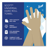 Scott® Essential High Capacity Hard Roll Towels for Business, 1-Ply, 8" x 1,000 ft, 1.5" Core, Recycled, White, 6 Rolls/Carton (KCC01005)