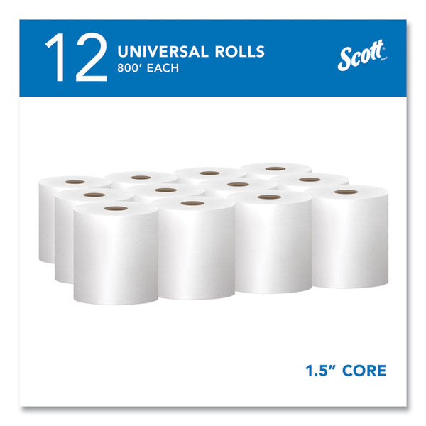 Scott® Essential Hard Roll Towels for Business, Absorbency Pockets, 1-Ply, 8" x 800 ft,  1.5" Core, White, 12 Rolls/Carton (KCC01040)