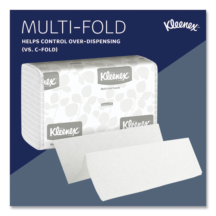 Kleenex® Multi-Fold Paper Towels, 1-Ply, 9.2 x 9.4, White, 150/Pack, 16 Packs/Carton (KCC01890)